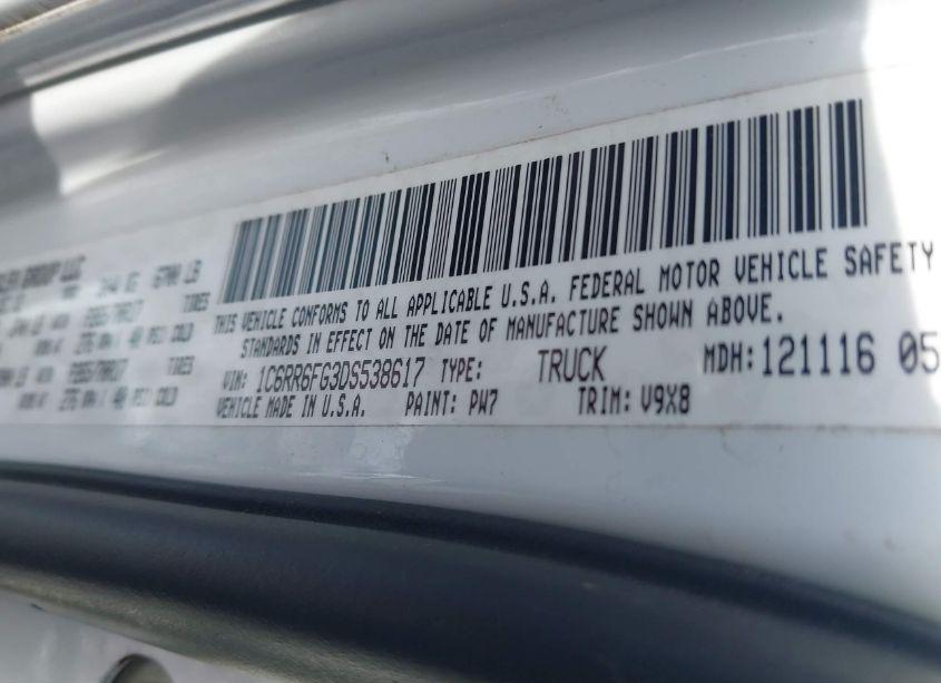 Photo 9 of 2013 Ram 1500 TRADESMAN (VIN 1C6RR6FG3DS538617)