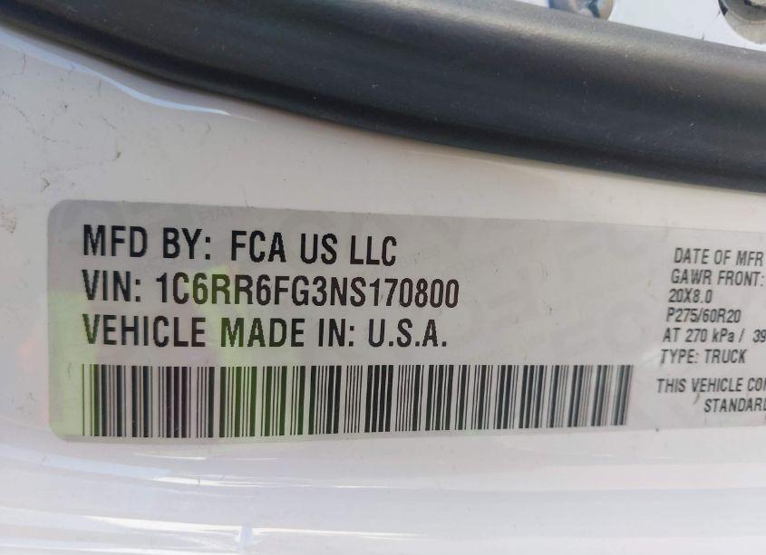 Photo 9 of 2022 Ram 1500 CLASSIC TRADESMAN 4X2 6'4 BOX (VIN 1C6RR6FG3NS170800)