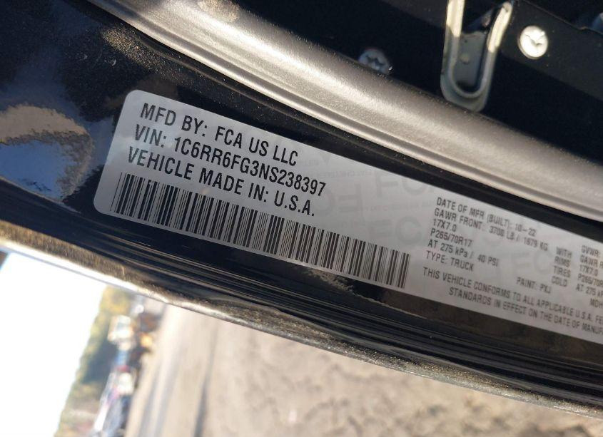 Photo 9 of 2022 Ram 1500 CLASSIC TRADESMAN 4X2 6'4 BOX (VIN 1C6RR6FG3NS238397)