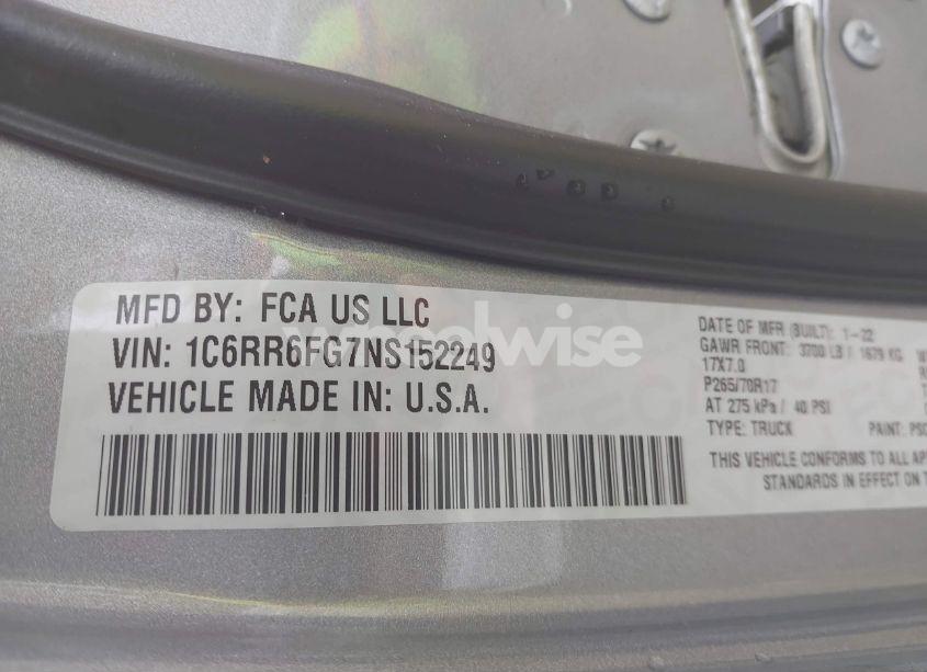 Photo 9 of 2022 Ram 1500 CLASSIC TRADESMAN 4X2 6'4 BOX (VIN 1C6RR6FG7NS152249)