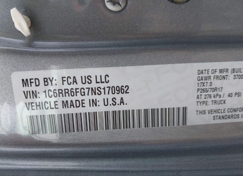 Photo 9 of 2022 Ram 1500 CLASSIC TRADESMAN 4X2 6'4 BOX (VIN 1C6RR6FG7NS170962)