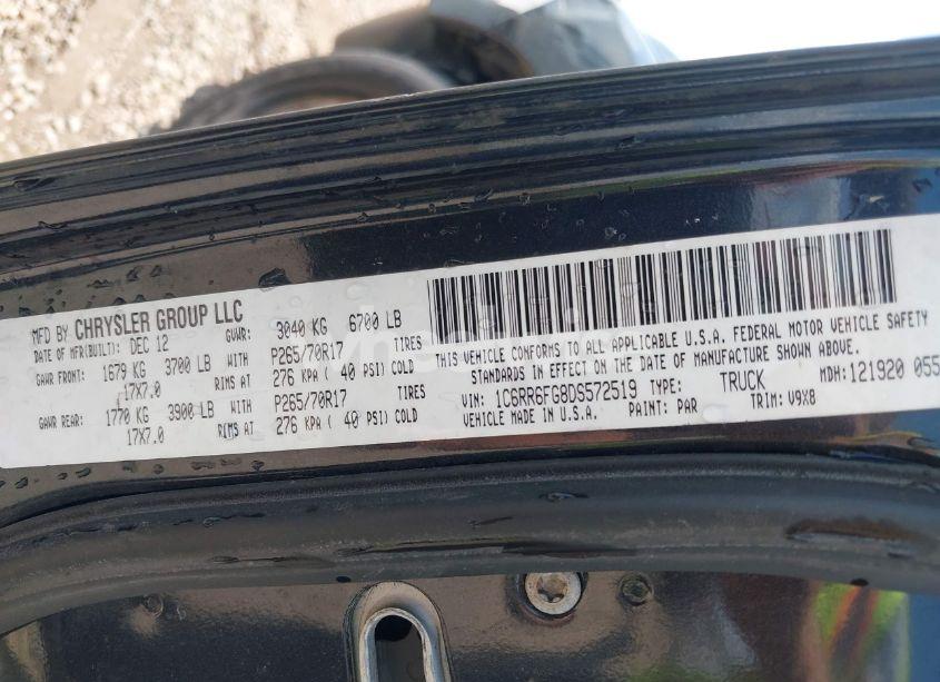 Photo 9 of 2013 Ram 1500 TRADESMAN (VIN 1C6RR6FG8DS572519)