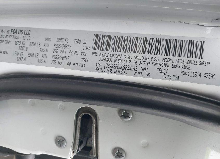 Photo 9 of 2019 Ram 1500 CLASSIC TRADESMAN 4X2 6'4 BOX (VIN 1C6RR6FG8KS733349)