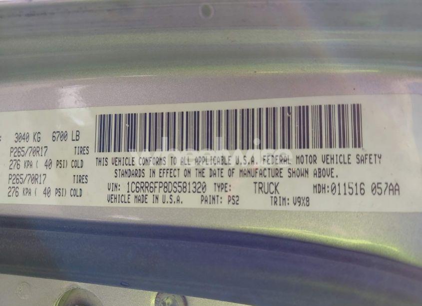 Photo 9 of 2013 Ram 1500 TRADESMAN (VIN 1C6RR6FP8DS581320)