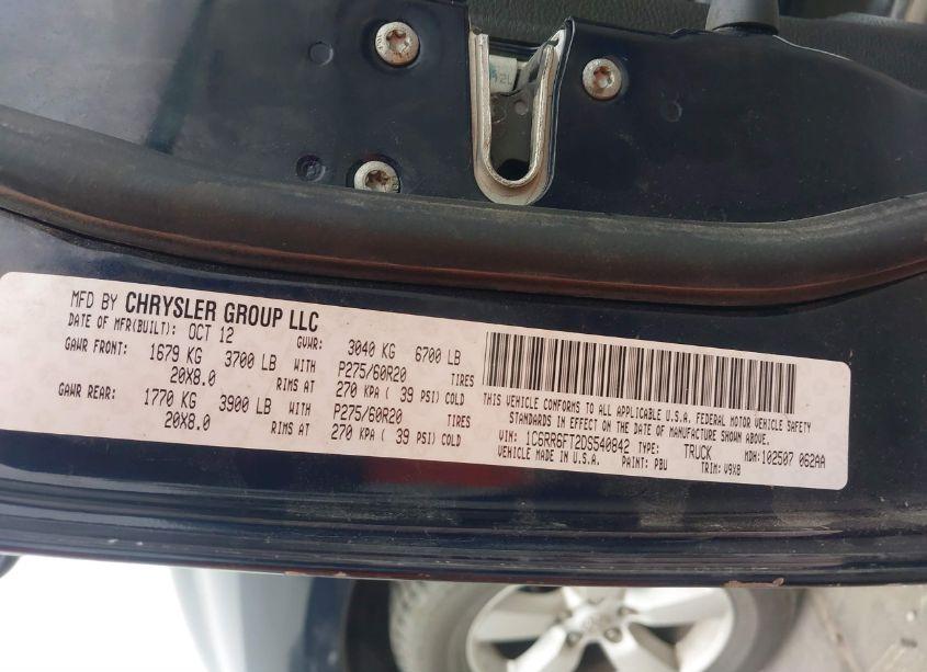 Photo 9 of 2013 Ram 1500 EXPRESS (VIN 1C6RR6FT2DS540842)