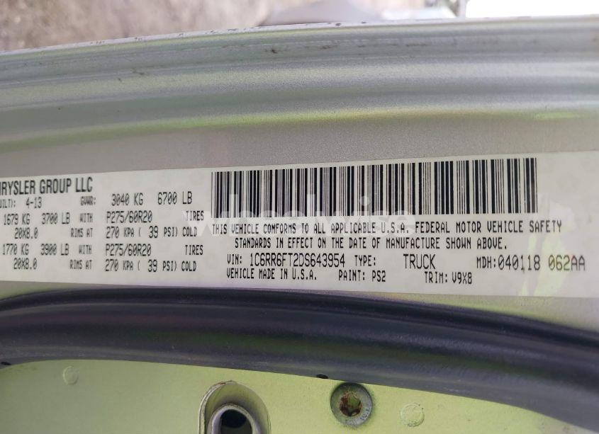 Photo 9 of 2013 Ram 1500 EXPRESS (VIN 1C6RR6FT2DS643954)