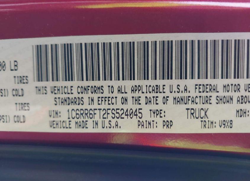 Photo 9 of 2015 Ram 1500 EXPRESS (VIN 1C6RR6FT2FS524045)