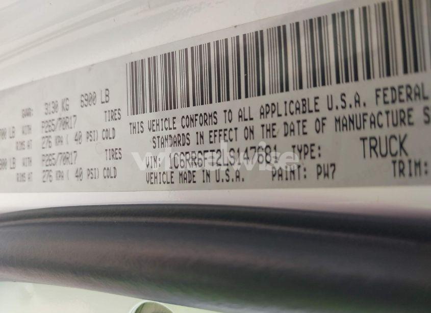Photo 9 of 2020 Ram 1500 CLASSIC TRADESMAN 4X2 6'4 BOX (VIN 1C6RR6FT2LS147681)