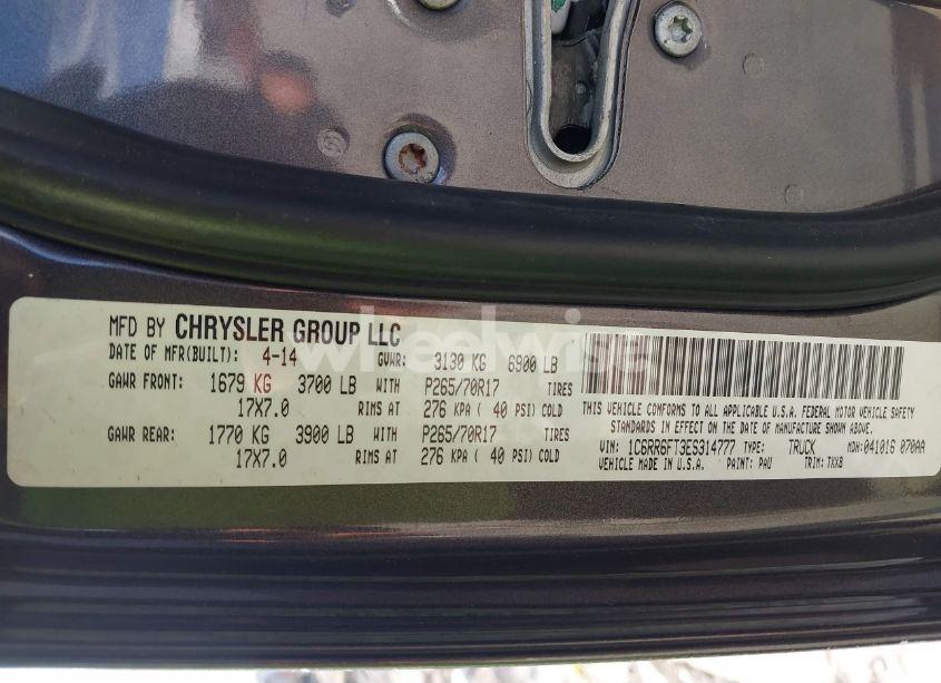 Photo 9 of 2014 Ram 1500 TRADESMAN (VIN 1C6RR6FT3ES314777)