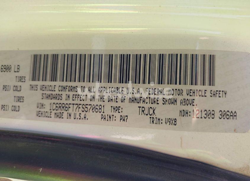 Photo 9 of 2015 Ram 1500 TRADESMAN (VIN 1C6RR6FT7FS570681)