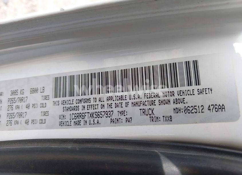 Photo 9 of 2019 Ram 1500 CLASSIC TRADESMAN 4X2 6'4 BOX (VIN 1C6RR6FTXKS657937)