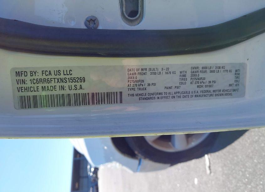 Photo 9 of 2022 Ram 1500 CLASSIC TRADESMAN 4X2 6'4 BOX (VIN 1C6RR6FTXNS155269)