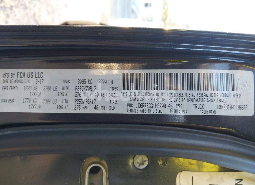 Photo 9 of 2017 Ram 1500 SLT 4X2 6'4 BOX (VIN 1C6RR6GG1HS708140)