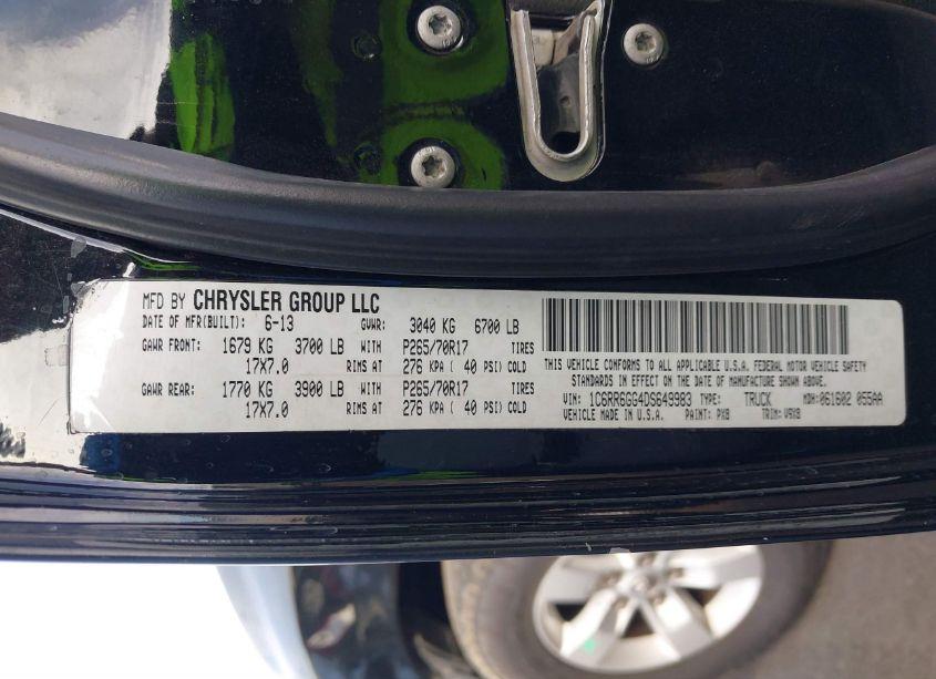 Photo 9 of 2013 Ram 1500 SLT (VIN 1C6RR6GG4DS649983)