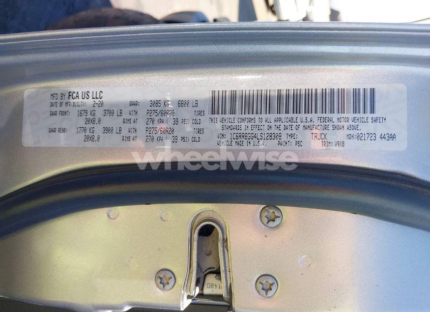 Photo 9 of 2020 Ram 1500 CLASSIC WARLOCK 4X2 6'4 BOX (VIN 1C6RR6GG4LS128308)