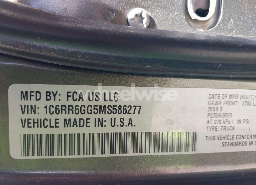 Photo 9 of 2021 Ram 1500 CLASSIC (VIN 1C6RR6GG5MS586277)