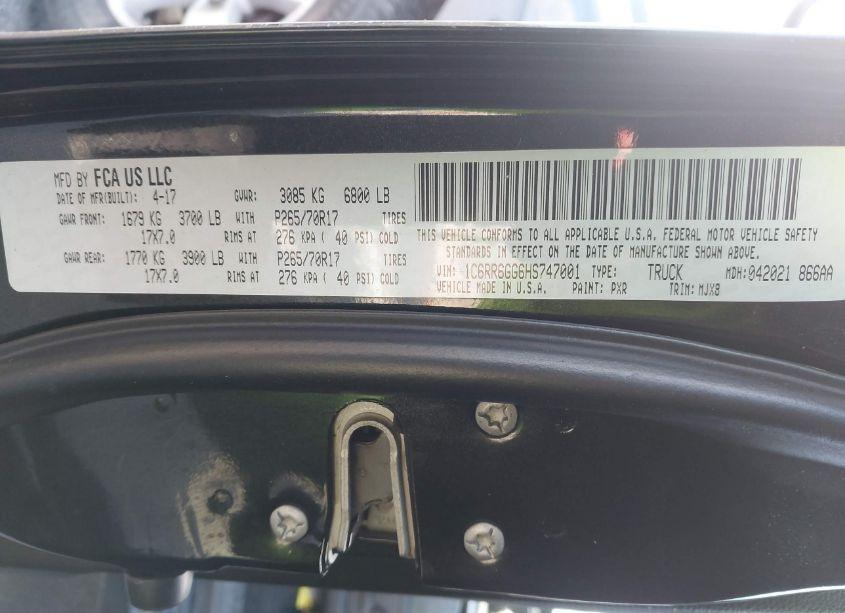 Photo 9 of 2017 Ram 1500 SLT 4X2 6'4 BOX (VIN 1C6RR6GG6HS747001)