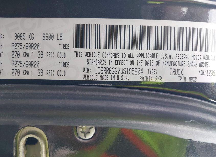 Photo 9 of 2018 Ram 1500 LONE STAR 4X2 6'4 BOX (VIN 1C6RR6GG7JS195904)