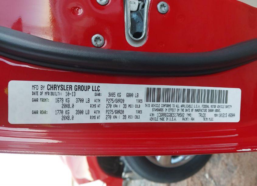 Photo 9 of 2014 Ram 1500 BIG HORN (VIN 1C6RR6GG8ES170502)