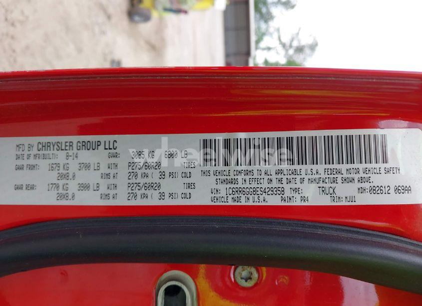 Photo 9 of 2014 Ram 1500 BIG HORN (VIN 1C6RR6GG8ES429358)