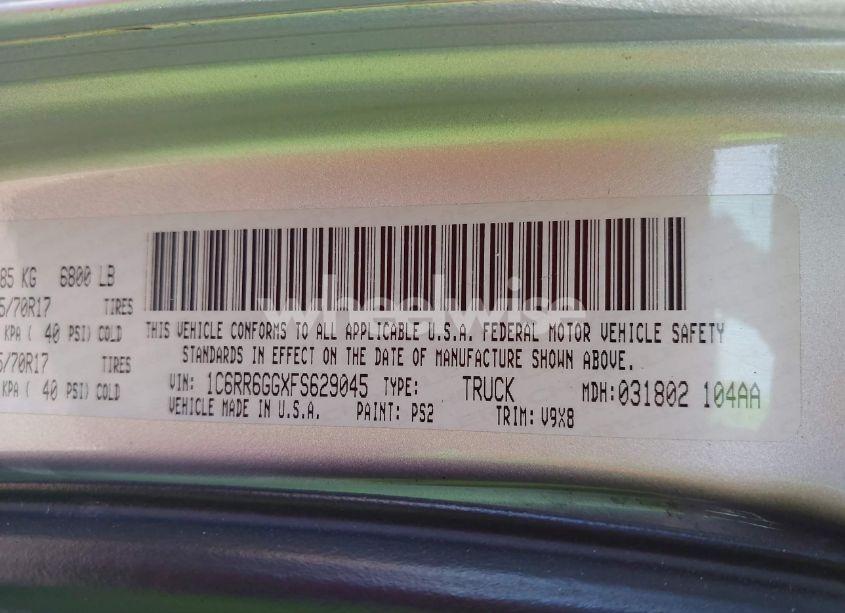 Photo 9 of 2015 Ram 1500 SLT (VIN 1C6RR6GGXFS629045)