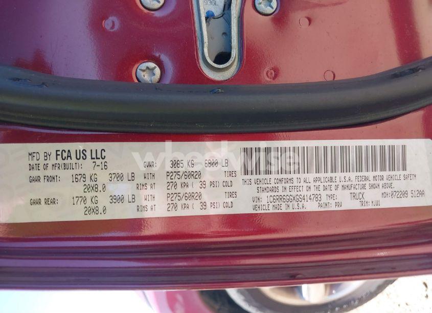 Photo 9 of 2016 Ram 1500 BIG HORN (VIN 1C6RR6GGXGS414783)