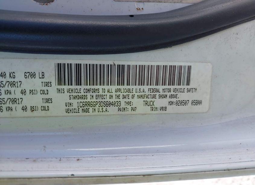 Photo 9 of 2013 Ram 1500 SLT (VIN 1C6RR6GP3DS604033)