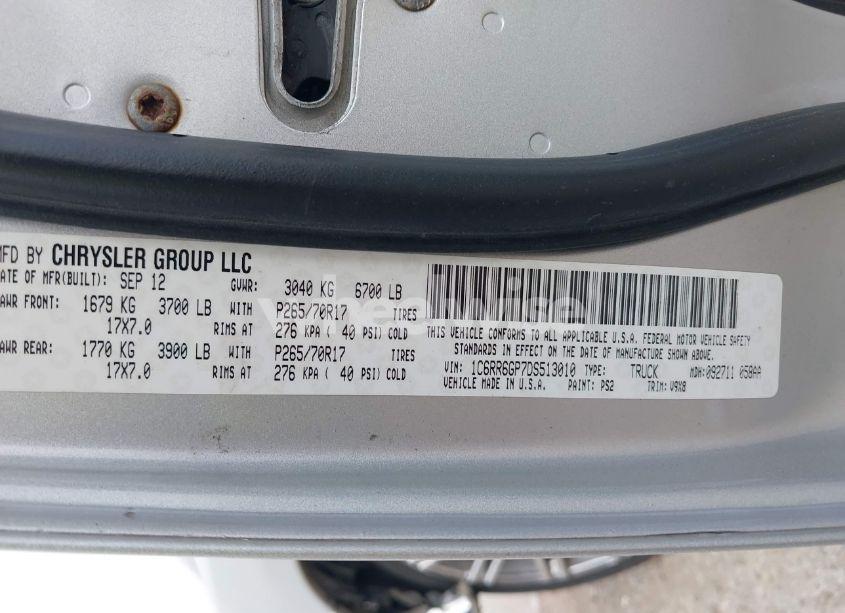 Photo 9 of 2013 Ram 1500 SLT (VIN 1C6RR6GP7DS513010)