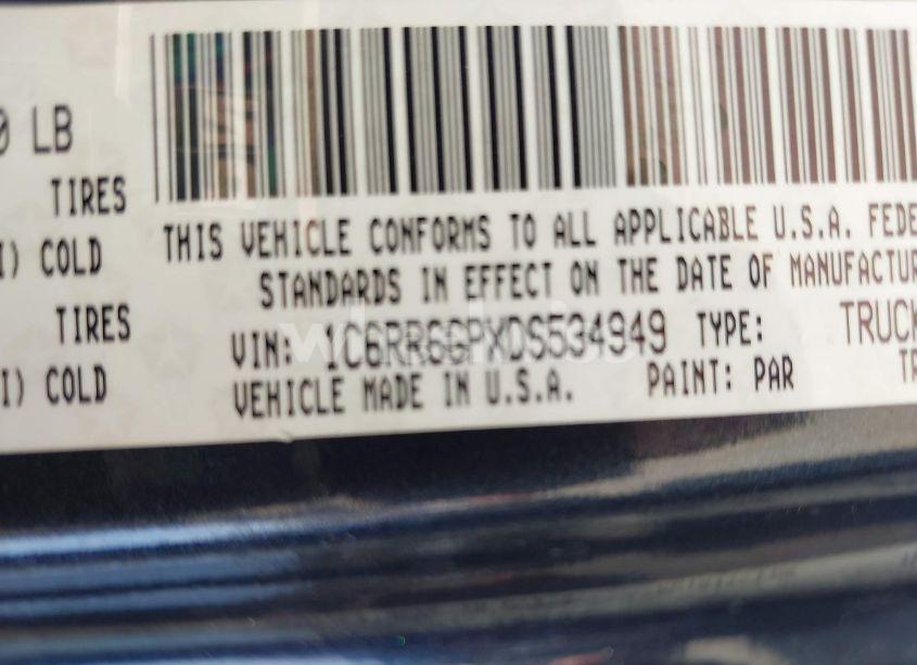 Photo 9 of 2013 Ram 1500 SLT (VIN 1C6RR6GPXDS534949)