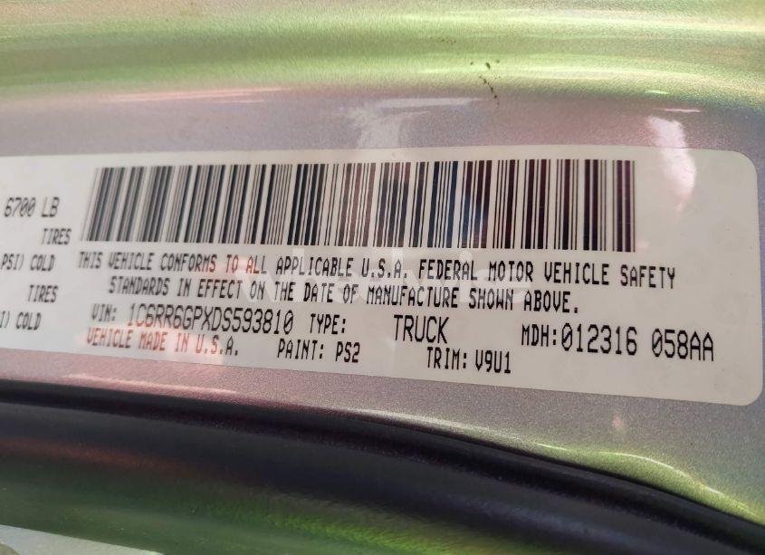 Photo 9 of 2013 Ram 1500 SLT (VIN 1C6RR6GPXDS593810)