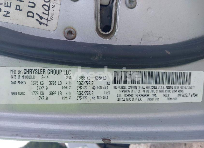 Photo 9 of 2014 Ram 1500 SLT (VIN 1C6RR6GT0ES286998)