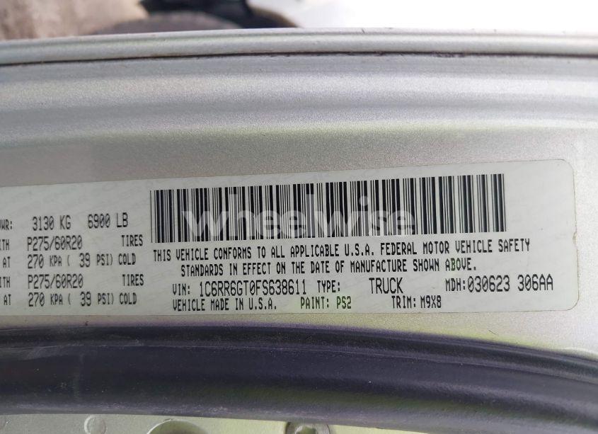 Photo 9 of 2015 Ram 1500 BIG HORN (VIN 1C6RR6GT0FS638611)