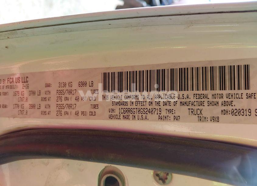 Photo 9 of 2016 Ram 1500 SLT (VIN 1C6RR6GT0GS240719)