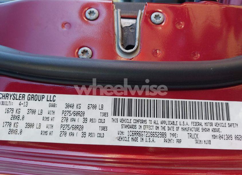 Photo 9 of 2013 Ram 1500 BIG HORN (VIN 1C6RR6GT2DS652989)