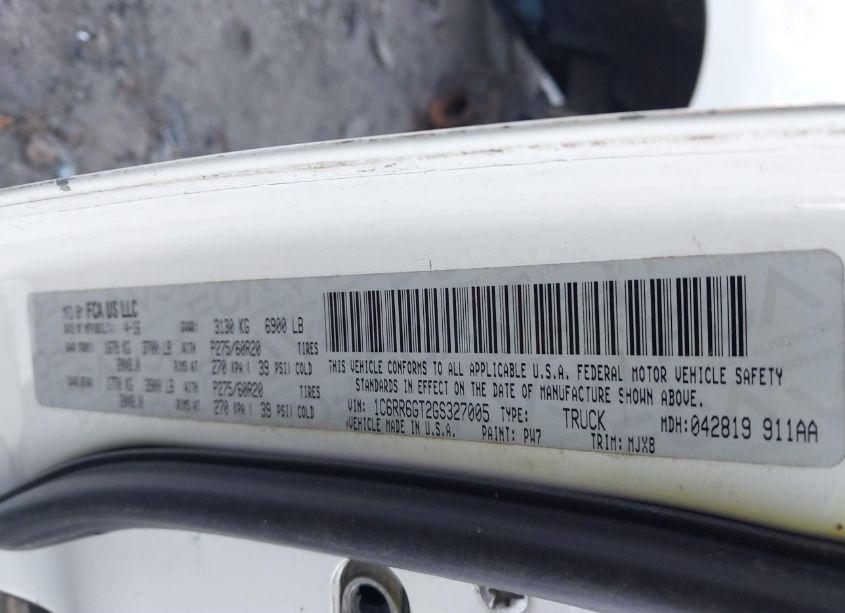 Photo 9 of 2016 Ram 1500 LONE STAR (VIN 1C6RR6GT2GS327005)