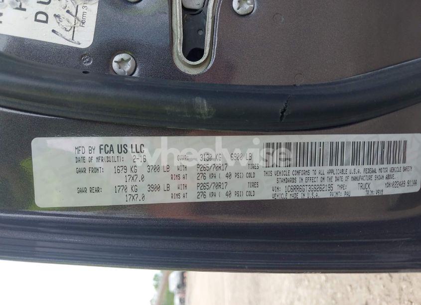 Photo 9 of 2016 Ram 1500 SLT (VIN 1C6RR6GT3GS262195)