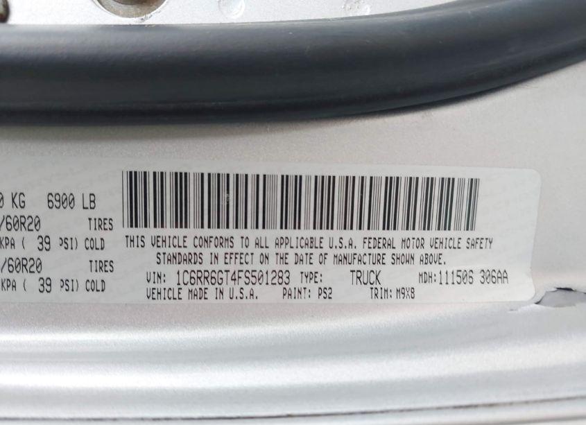 Photo 9 of 2015 Ram 1500 LONE STAR (VIN 1C6RR6GT4FS501283)