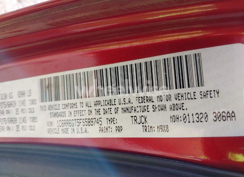 Photo 9 of 2015 Ram 1500 BIG HORN (VIN 1C6RR6GT5FS589745)