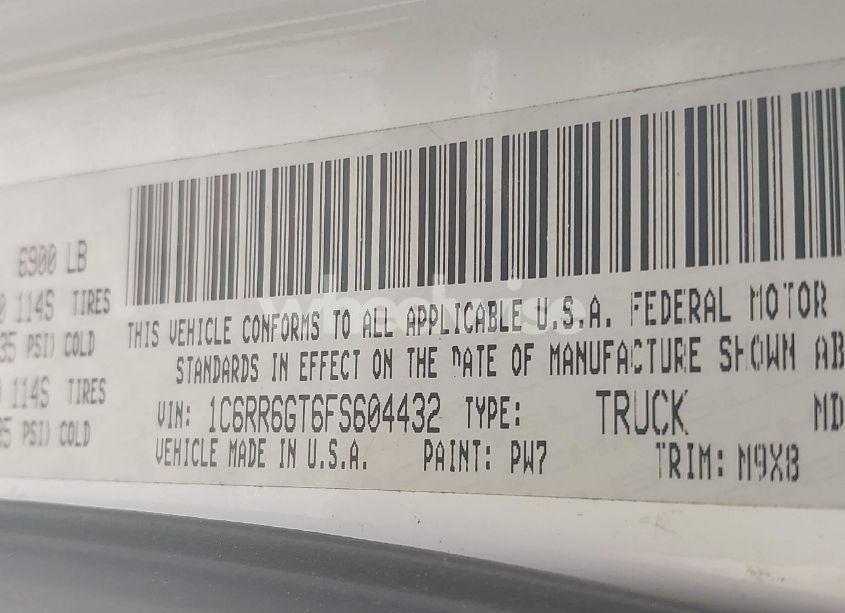 Photo 9 of 2015 Ram 1500 BIG HORN (VIN 1C6RR6GT6FS604432)