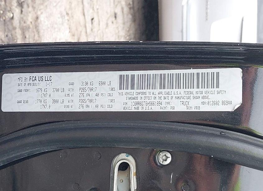 Photo 9 of 2017 Ram 1500 SLT QUAD CAB 4X2 6'4 BOX (VIN 1C6RR6GT6HS661894)