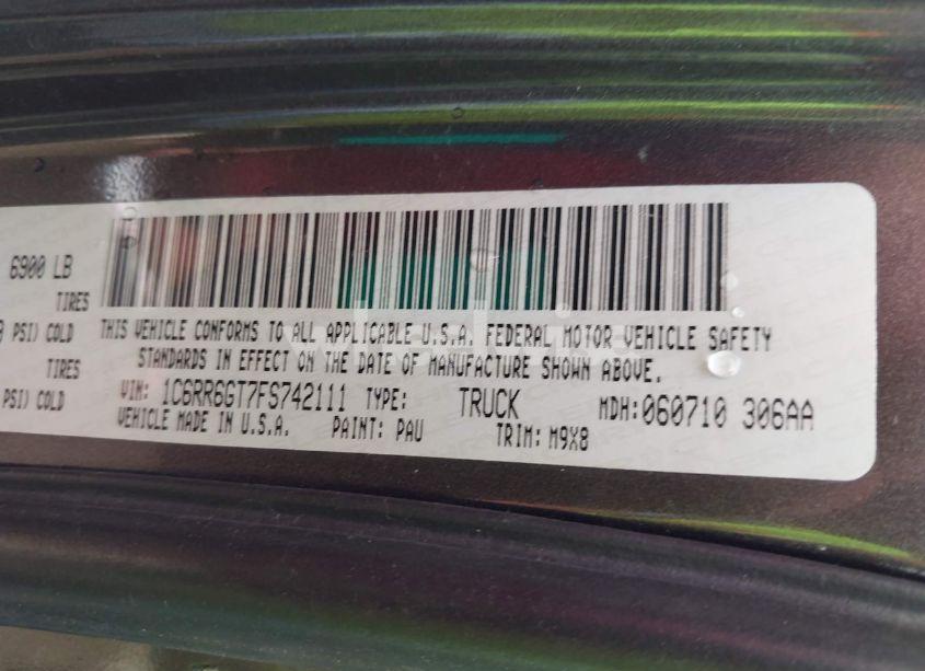 Photo 9 of 2015 Ram 1500 BIG HORN (VIN 1C6RR6GT7FS742111)