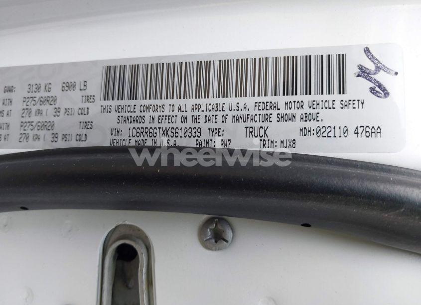 Photo 9 of 2019 Ram 1500 CLASSIC BIG HORN 4X2 6'4 BOX (VIN 1C6RR6GTXKS610339)