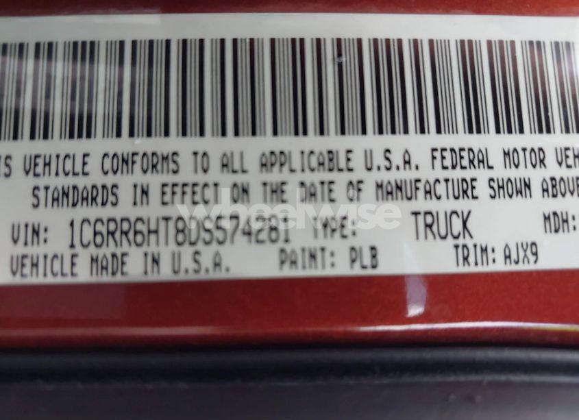 Photo 9 of 2013 Ram 1500 SPORT (VIN 1C6RR6HT8DS574281)