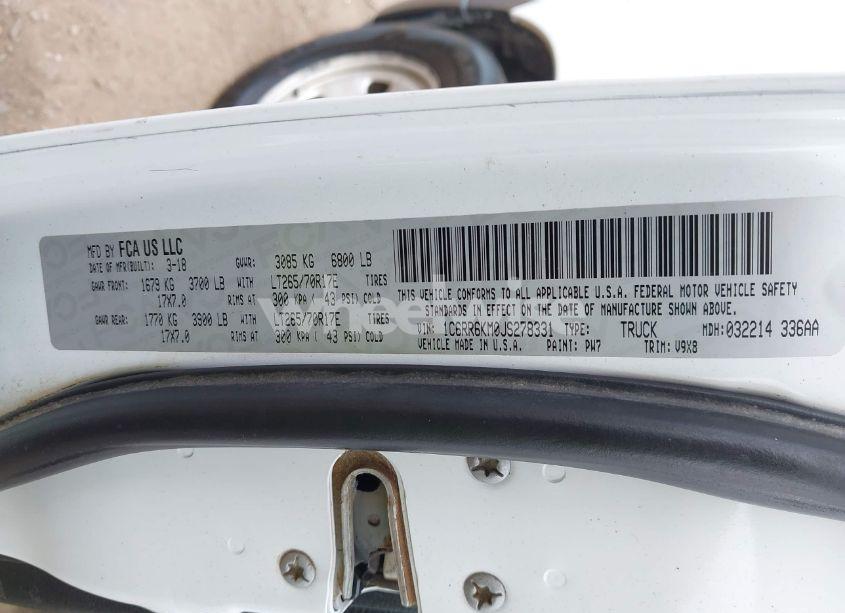 Photo 9 of 2018 Ram 1500 (VIN 1C6RR6KM0JS278331)