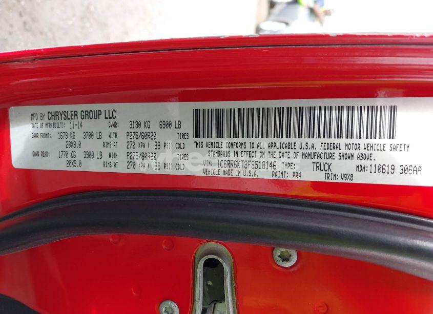 Photo 9 of 2015 Ram 1500 EXPRESS (VIN 1C6RR6KT3FS518146)