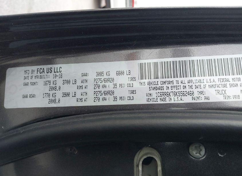 Photo 9 of 2019 Ram 1500 CLASSIC TRADESMAN 4X2 5'7 BOX (VIN 1C6RR6KT6KS562460)