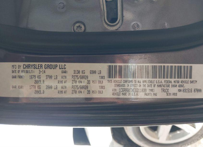 Photo 9 of 2014 Ram 1500 EXPRESS (VIN 1C6RR6KTXES311039)