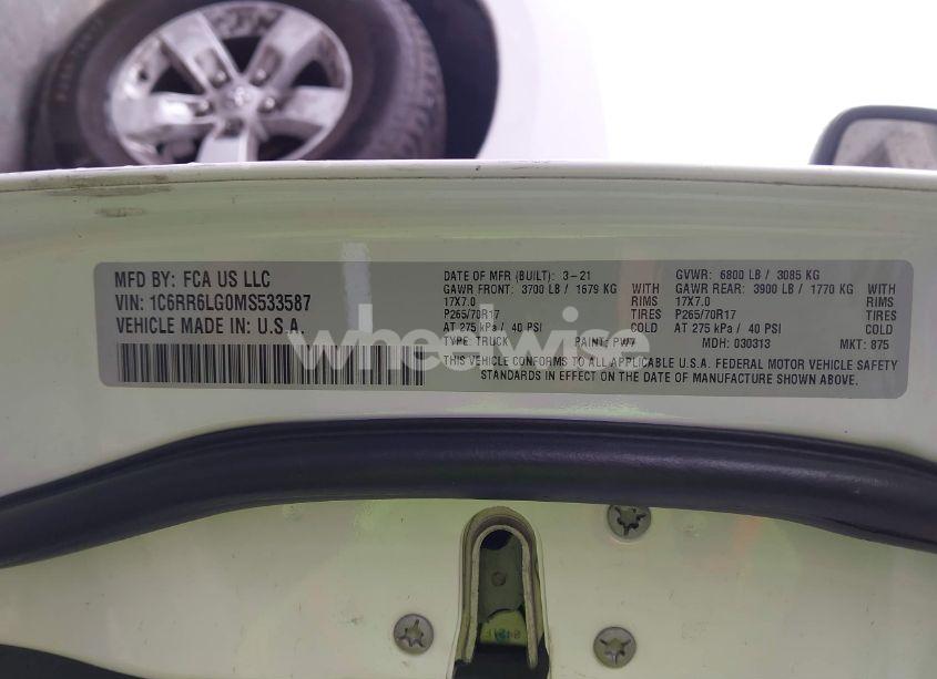 Photo 9 of 2021 Ram 1500 CLASSIC SLT 4X2 5'7 BOX (VIN 1C6RR6LG0MS533587)