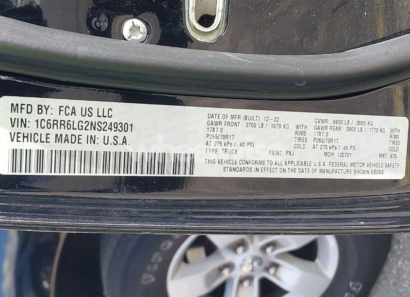 Photo 9 of 2022 Ram 1500 CLASSIC (VIN 1C6RR6LG2NS249301)