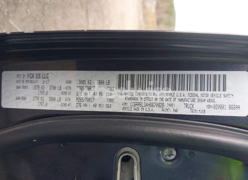 Photo 9 of 2017 Ram 1500 SLT 4X2 5'7 BOX (VIN 1C6RR6LG4HS670828)